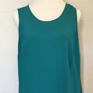 Hi Low Half Open Back Sleeveless Tunic Top Tank